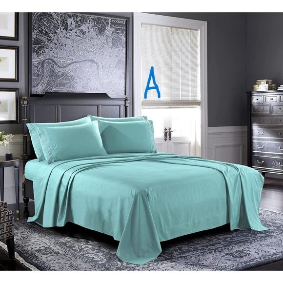 6 Piece Bed Sheets - Cal King, King, Queen , Full  Sheet Set [6-Piece,] - Hotel - Picture 1 of 12